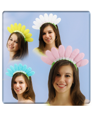 CERCHIETTO CON PETALI 4 COL.ASS. C/CAVAL